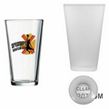 16 Oz. Frosted Pint Mixing Glass with Clear Bottom (Screen Printed)